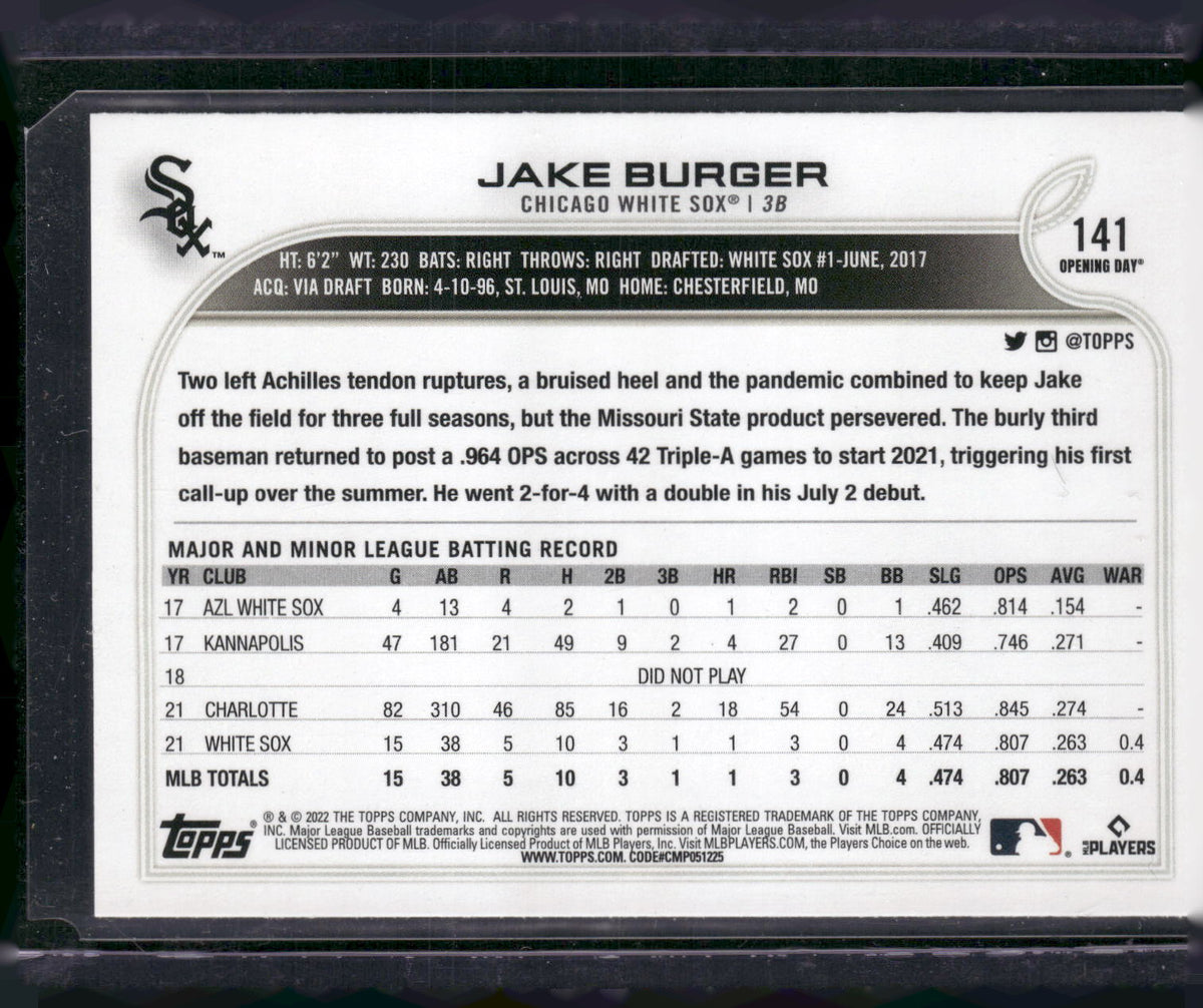 2022 Topps #186b Jake Burger