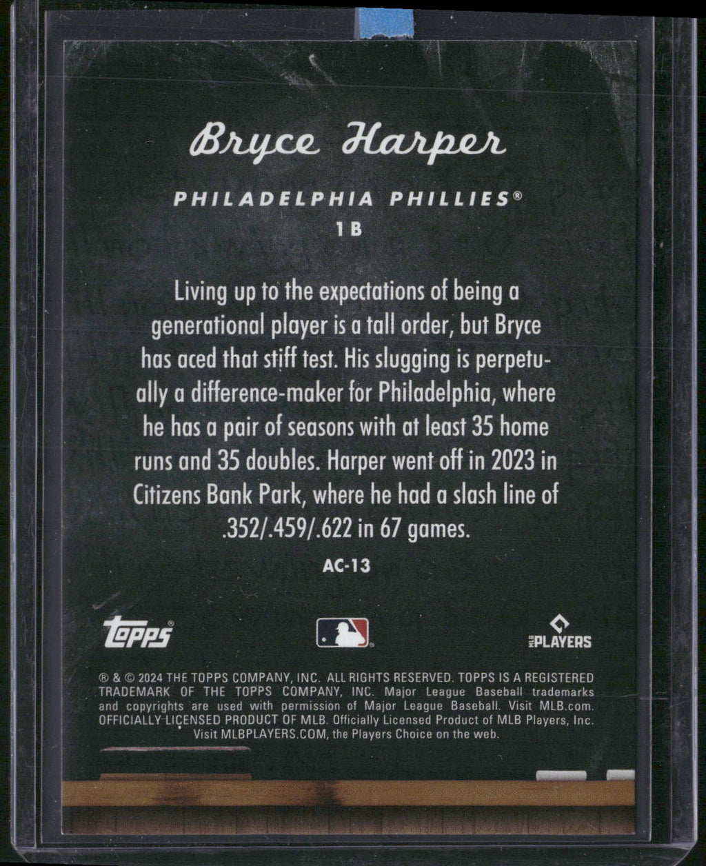 2024 Topps Update #AC-13 Bryce Harper All Class