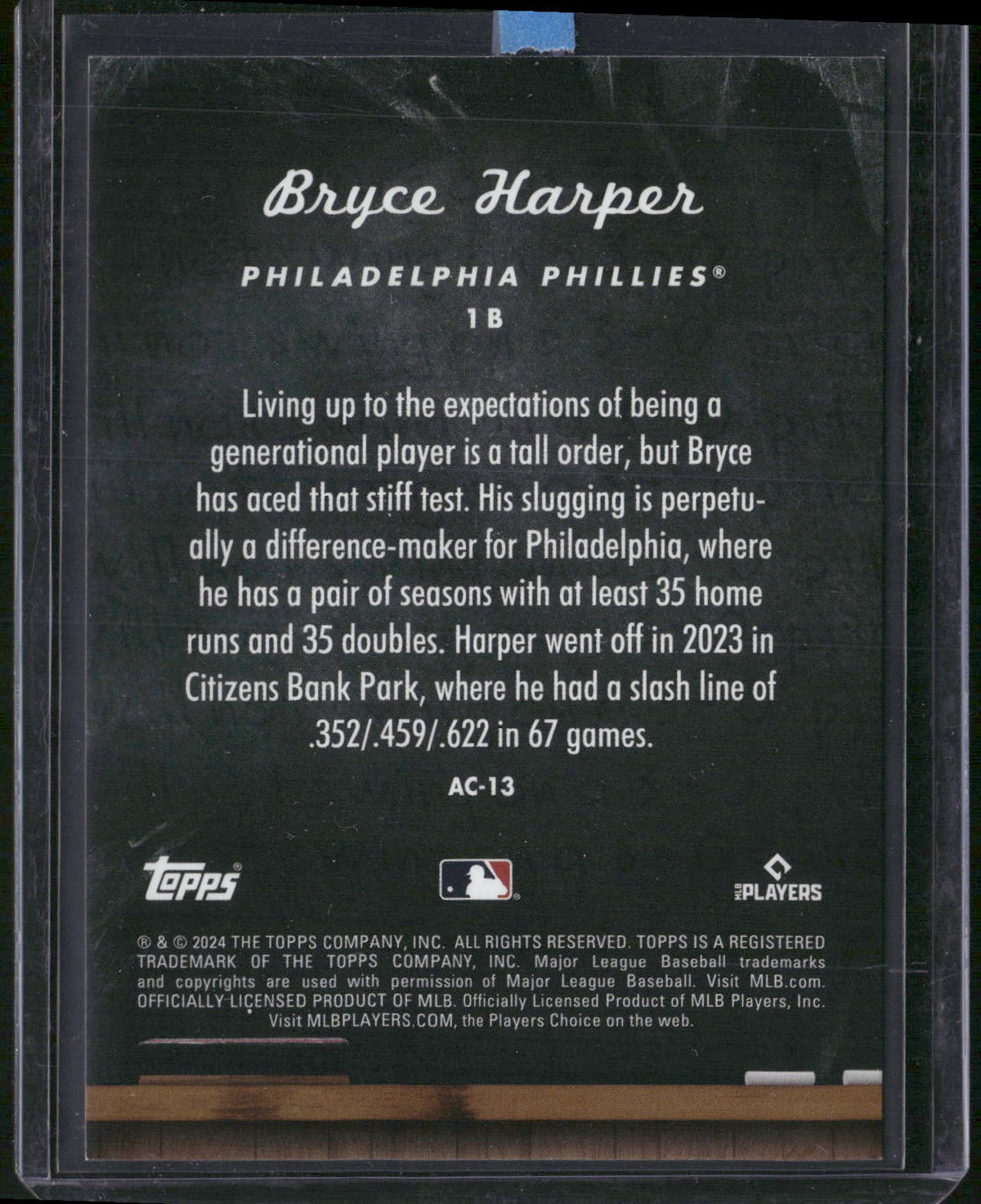 2024 Topps Update #AC-13 Bryce Harper All Class