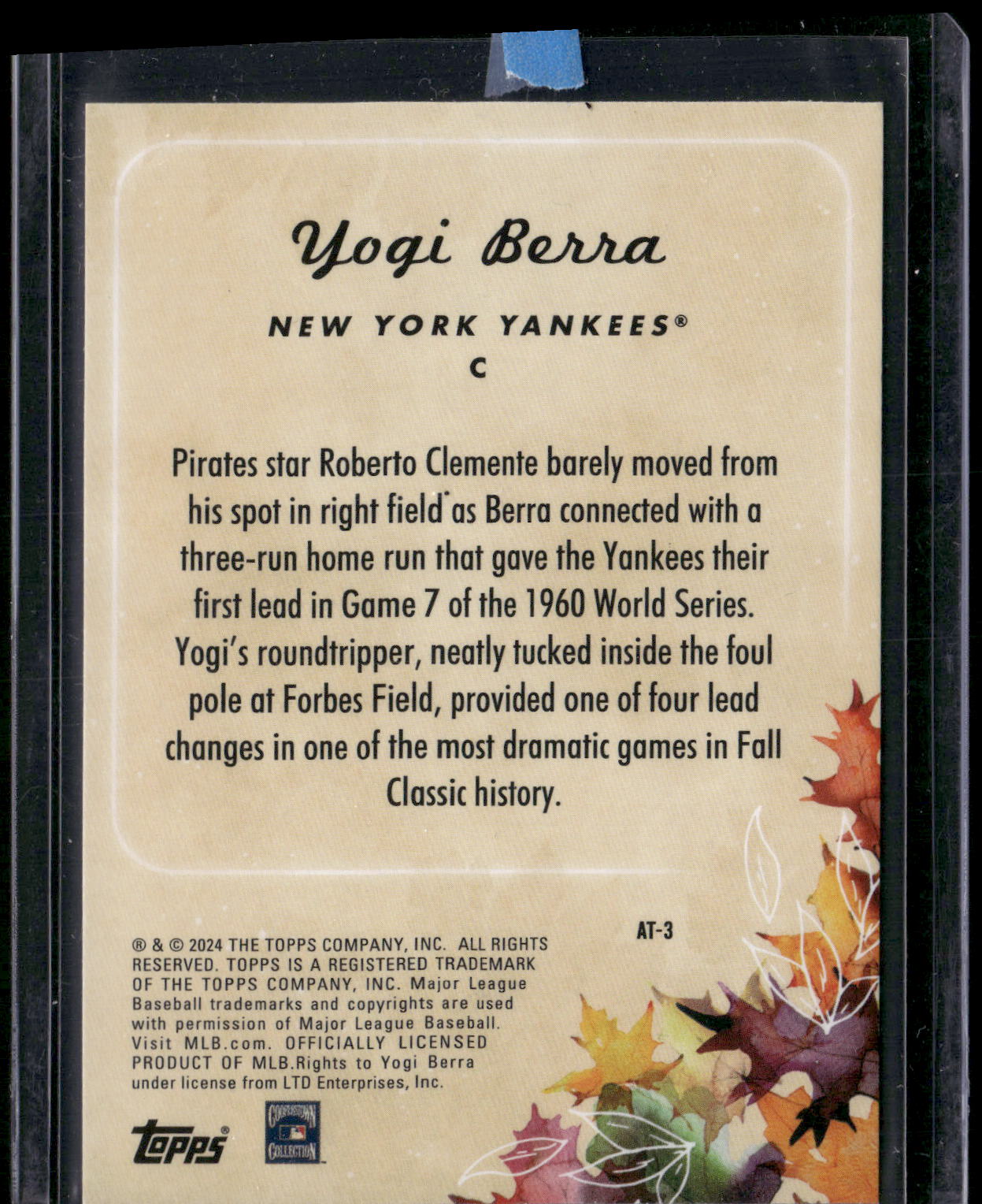 2024 Topps Update #AT-3 Yogi Berra Autumn Tales
