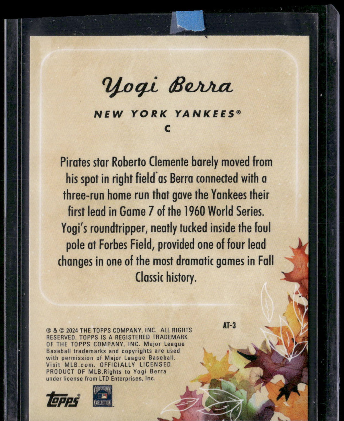 2024 Topps Update #AT-3 Yogi Berra Autumn Tales