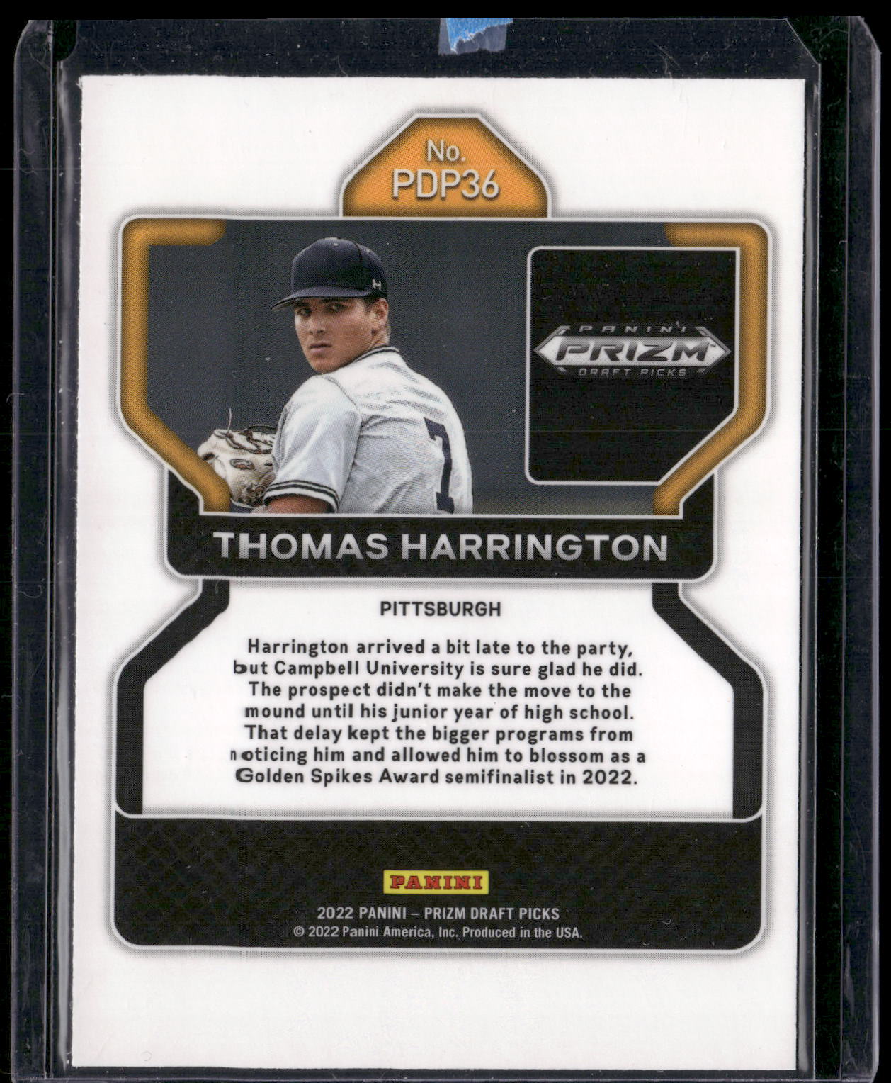 2022 Panini Prizm Draft Picks #PDP36 Thomas Harrington