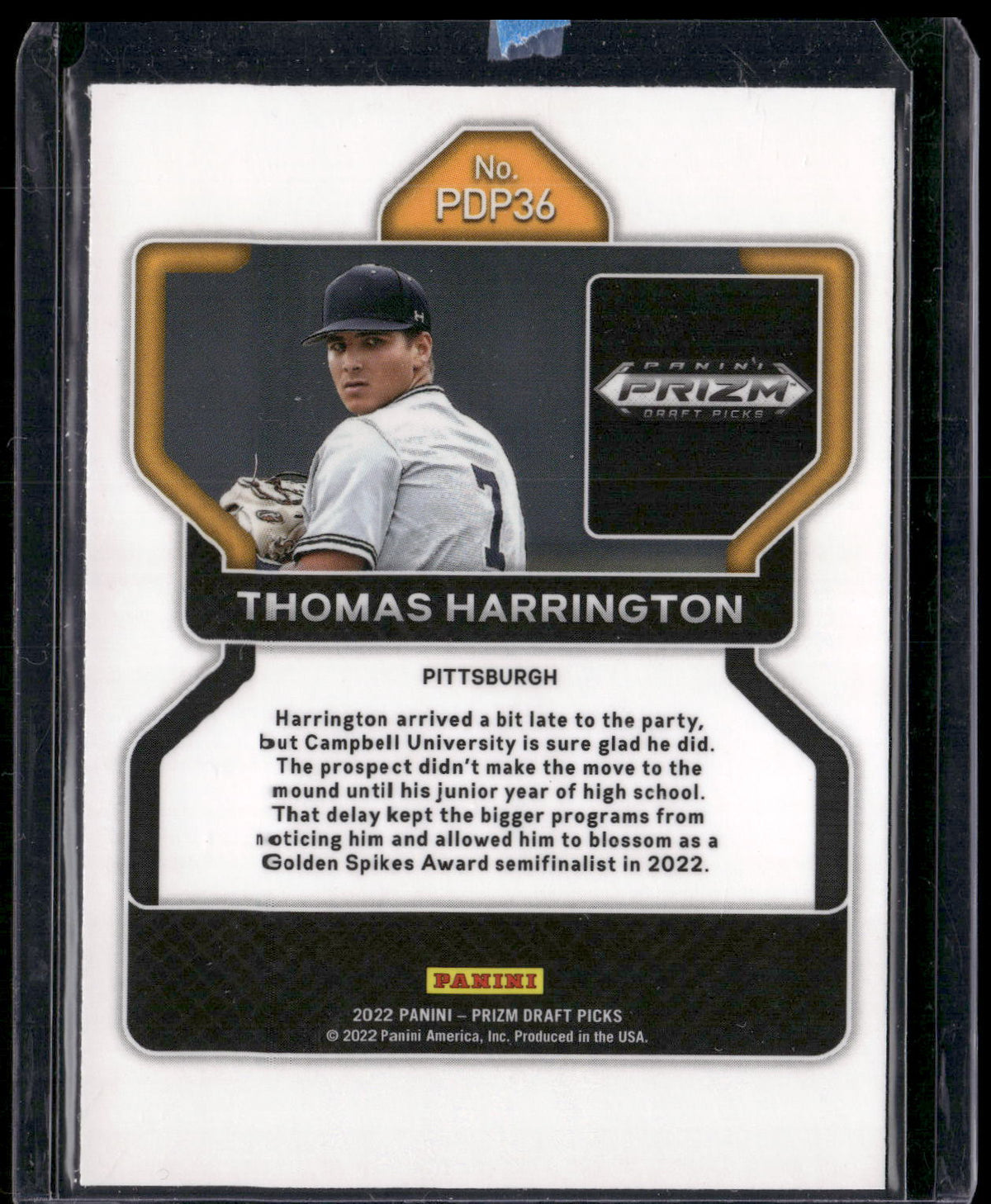 2022 Panini Prizm Draft Picks #PDP36 Thomas Harrington