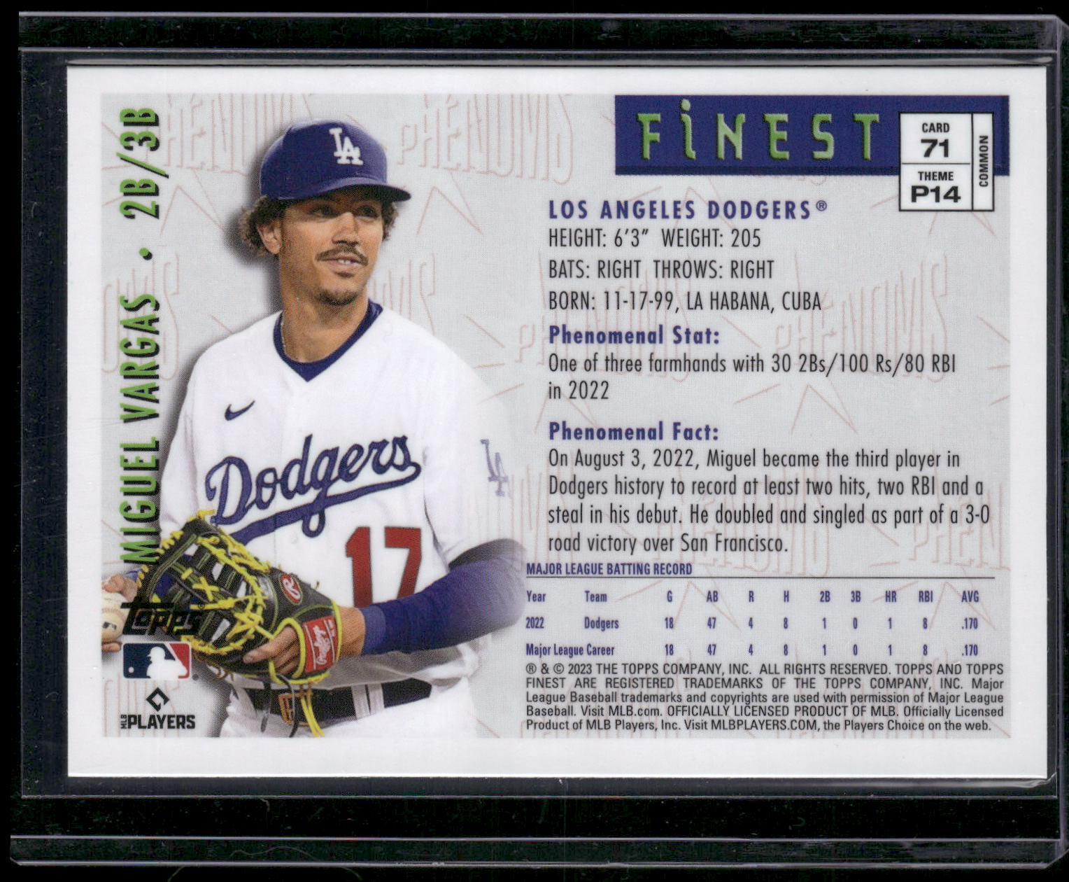 2023 Finest Flashbacks #71 Miguel Vargas