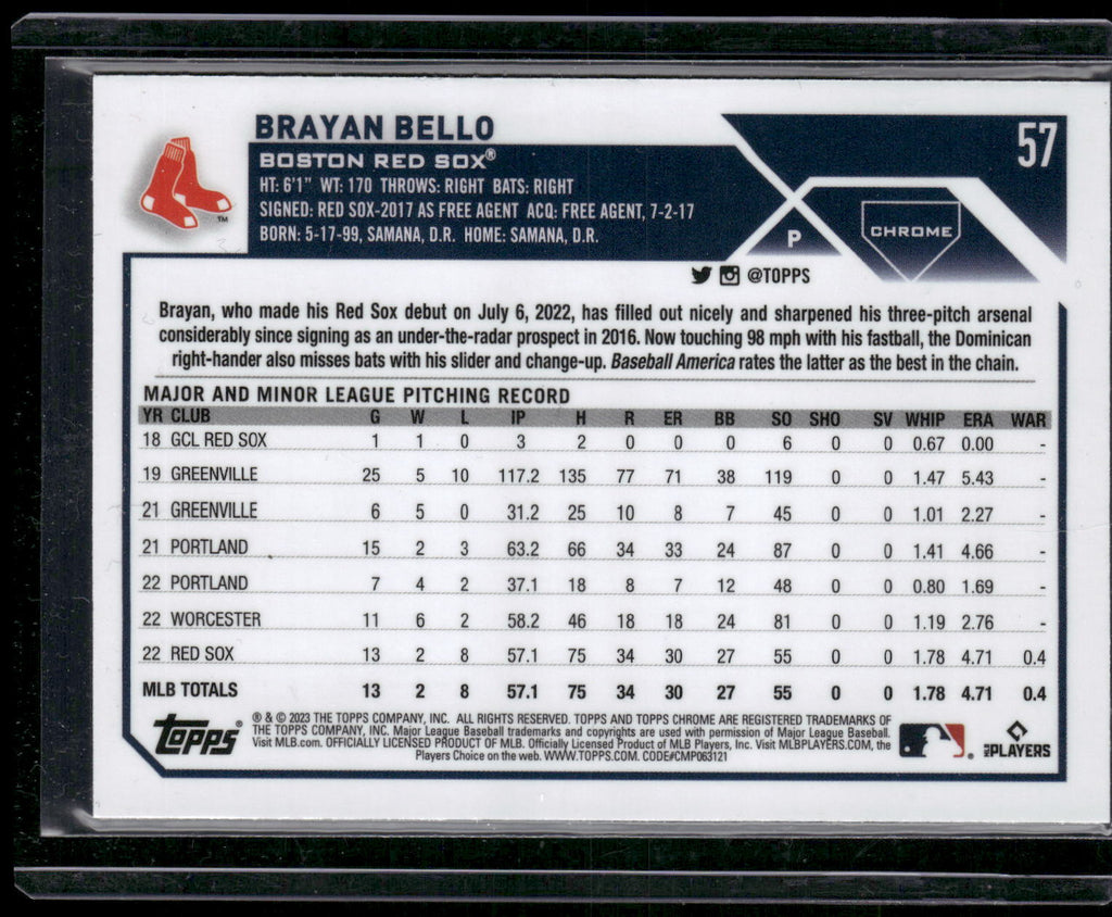 2023 Topps Chrome #57 Brayan Bello Refractors