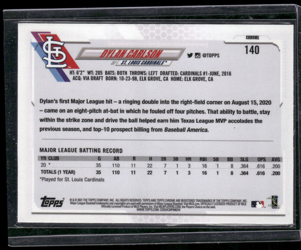 2021 Topps Chrome #140 Dylan Carlson Refractor