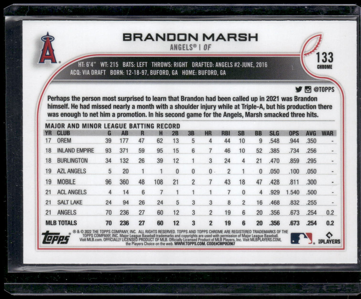 2022 Topps Chrome Sonic #133a Brandon Marsh
