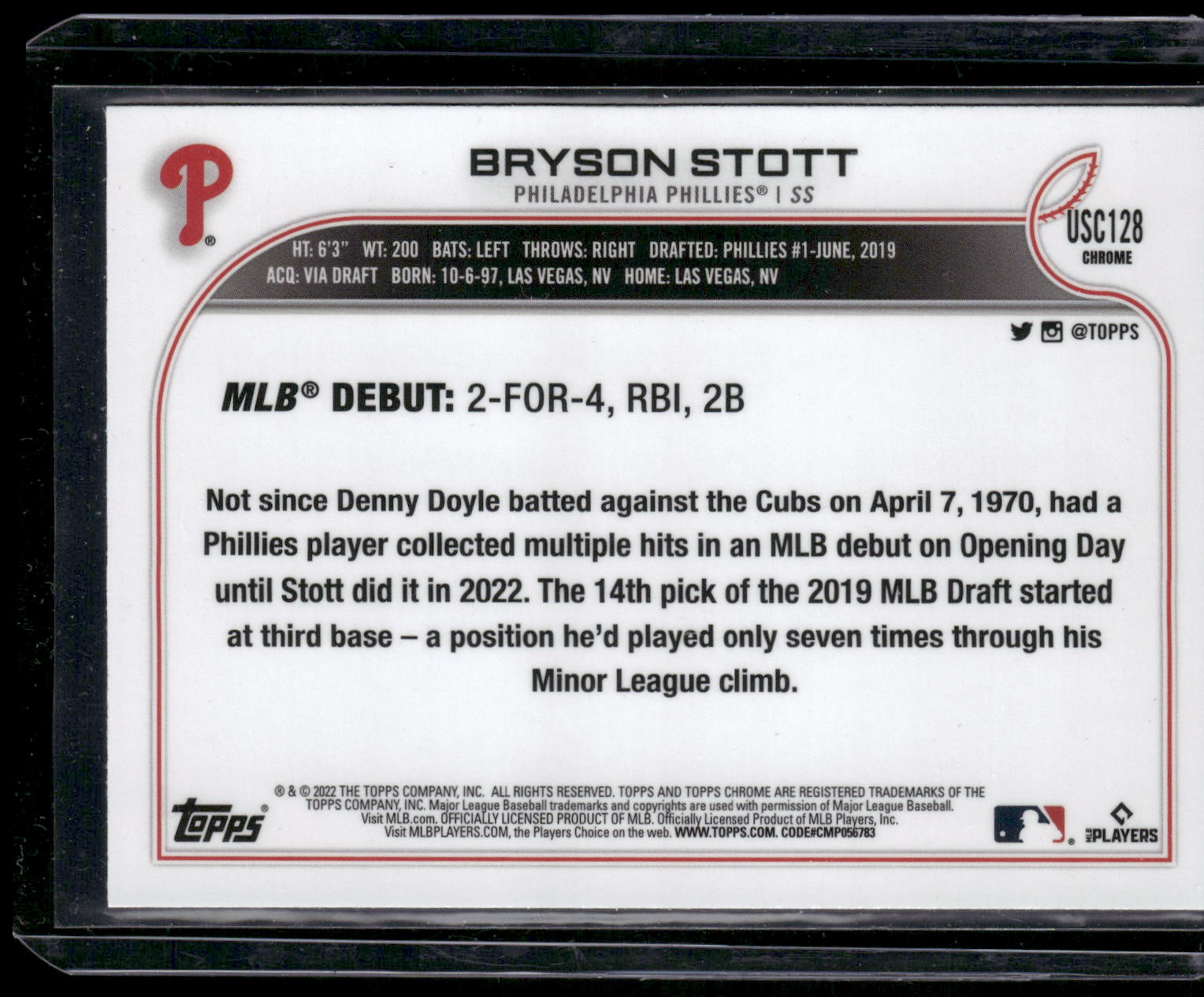 2022 Topps Chrome Update #USC128 Bryson Stott