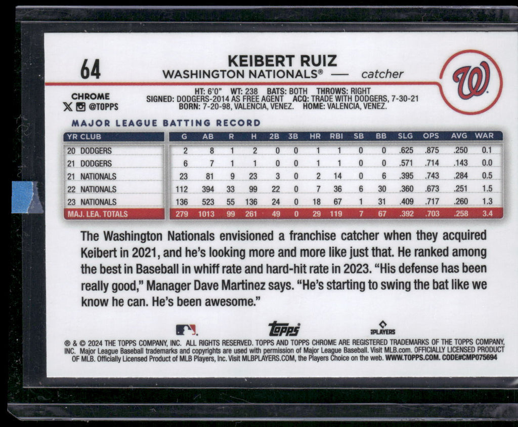 2024 Topps Chrome #64 Keibert Ruiz X-Fractors