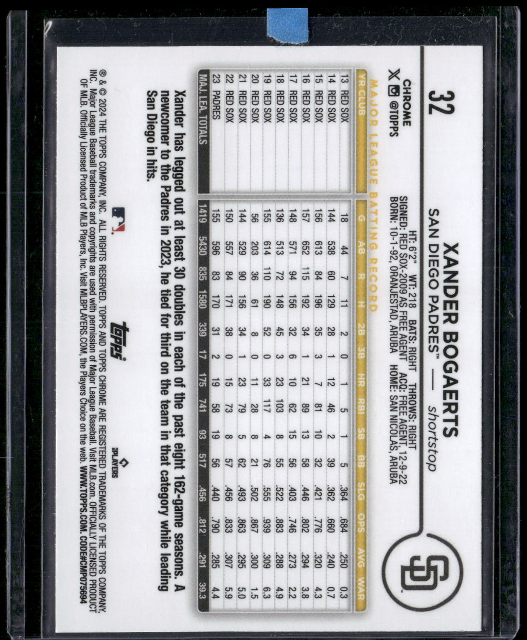 2024 Topps Chrome #32 Xander Bogaerts X-Fractors
