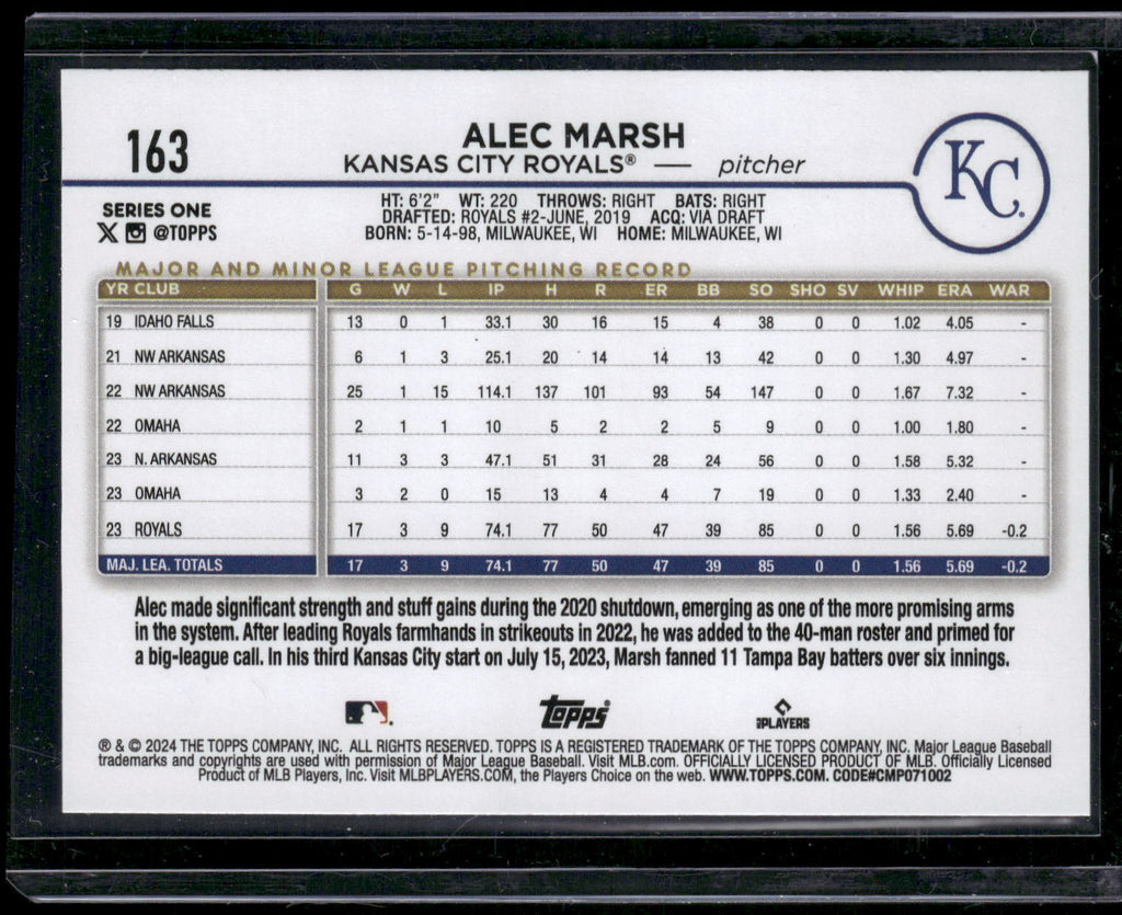 2024 Topps #163 Alec Marsh