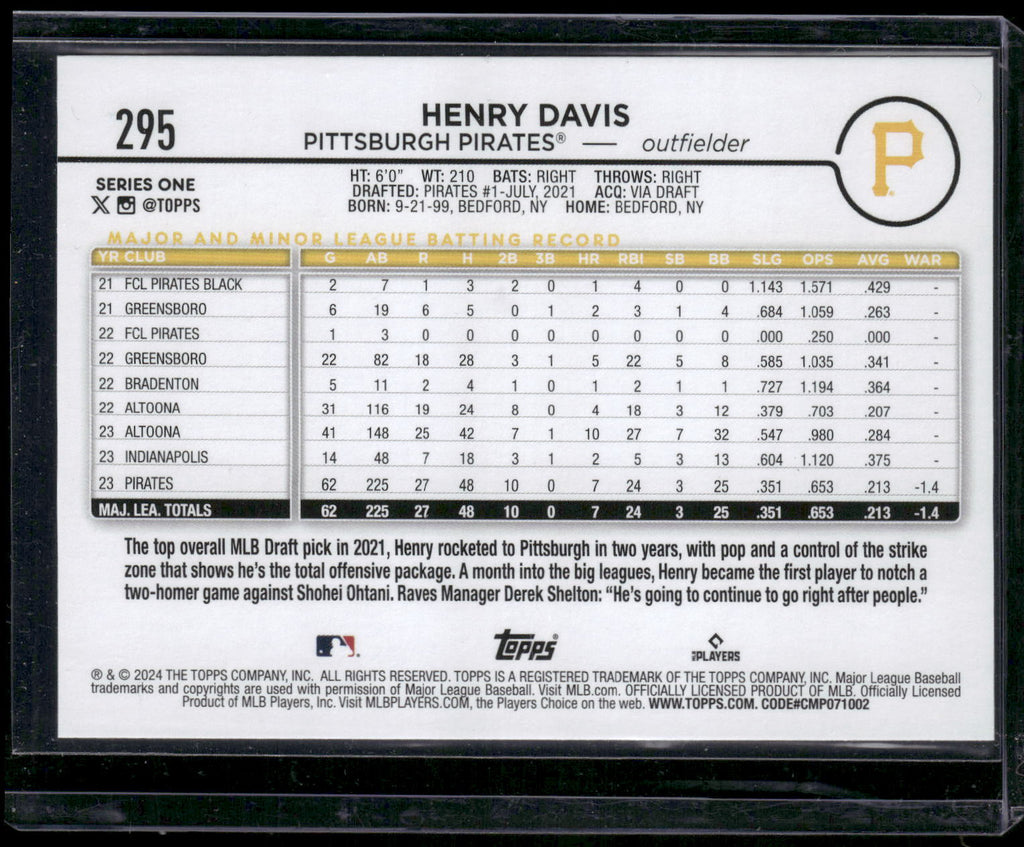 2024 Topps #295 Henry Davis