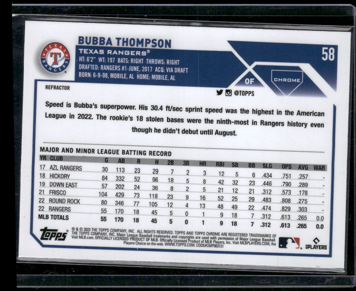 2023 Topps Chrome #58 Bubba Thompson