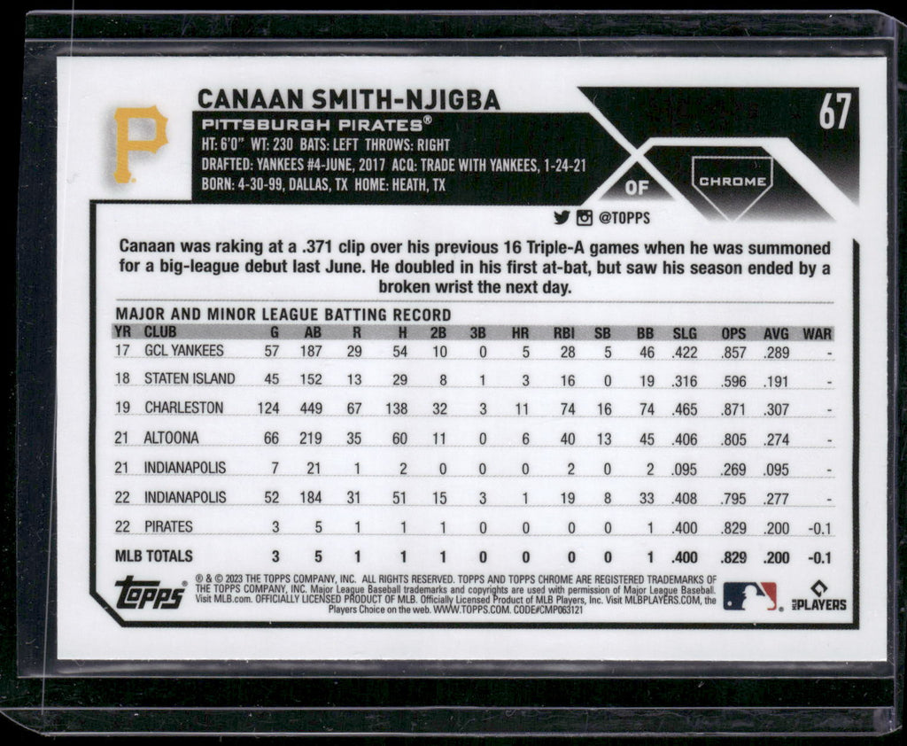 2023 Topps Chrome #67 Canaan Smith-Njigba Sepia Refractor