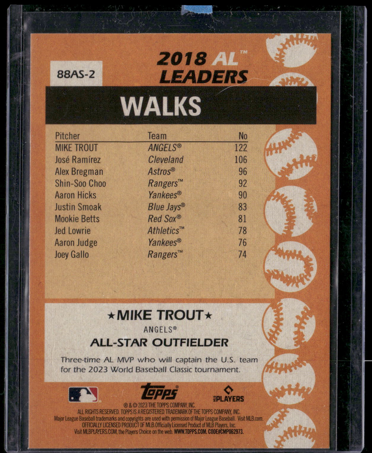 2023 Topps #88AS-2 Mike Trout 1988 Topps Baseball 35th Anniversary All-Stars