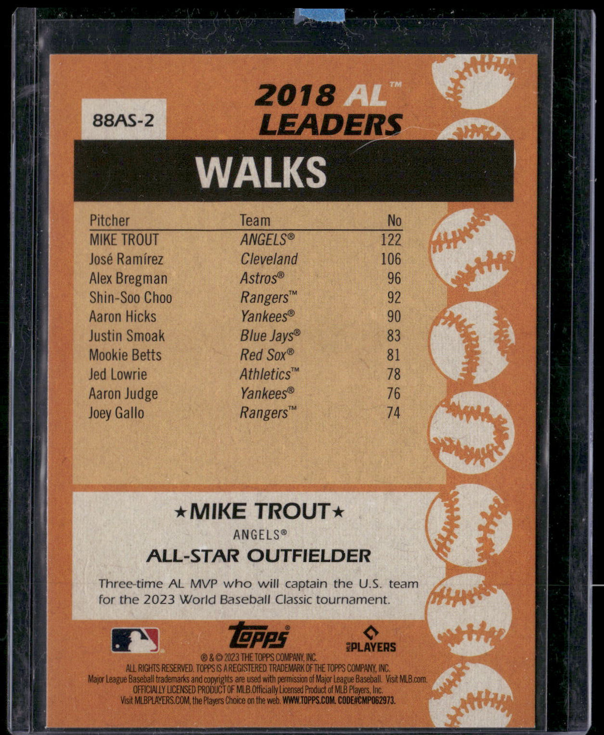 2023 Topps #88AS-2 Mike Trout 1988 Topps Baseball 35th Anniversary All-Stars