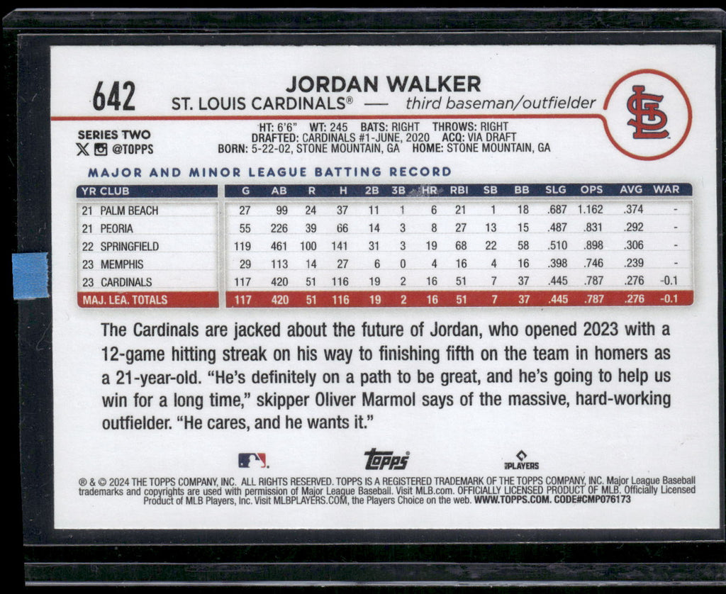 2024 Topps #642 Jordan Walker