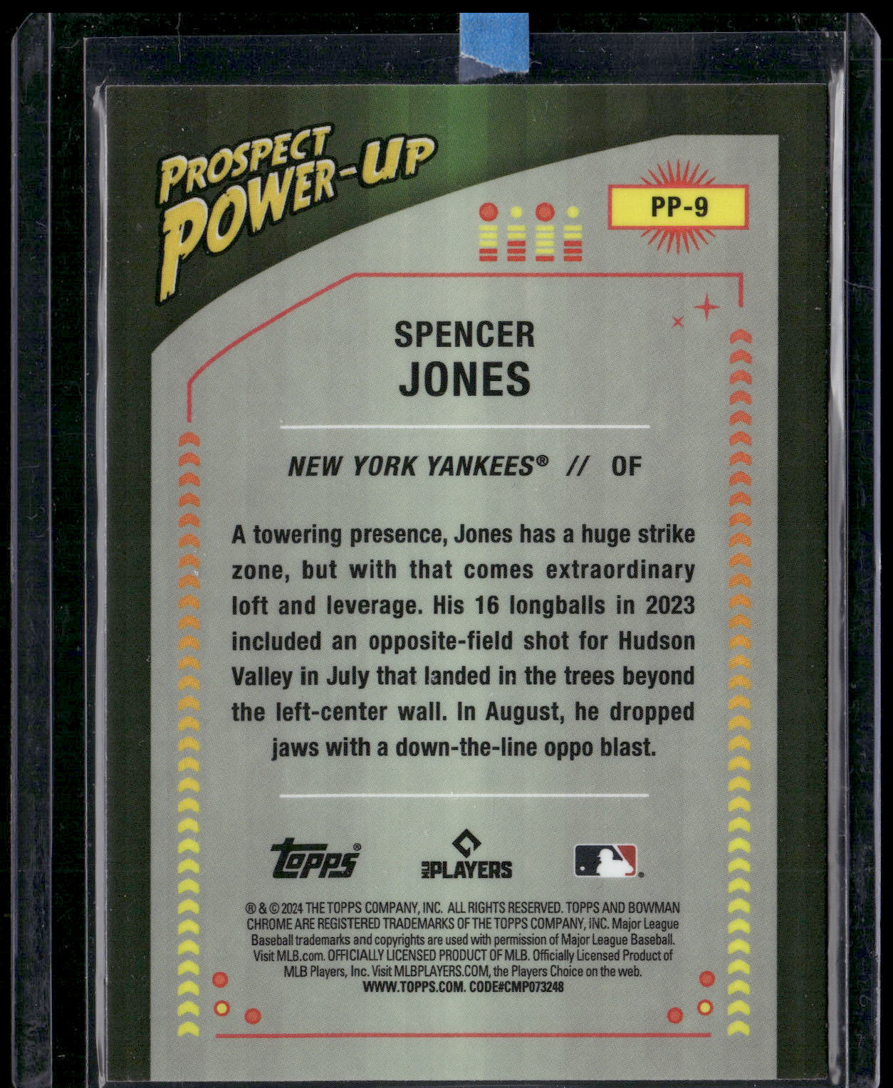 2024 Bowman #PP-9 Spencer Jones Prospect Power-Up