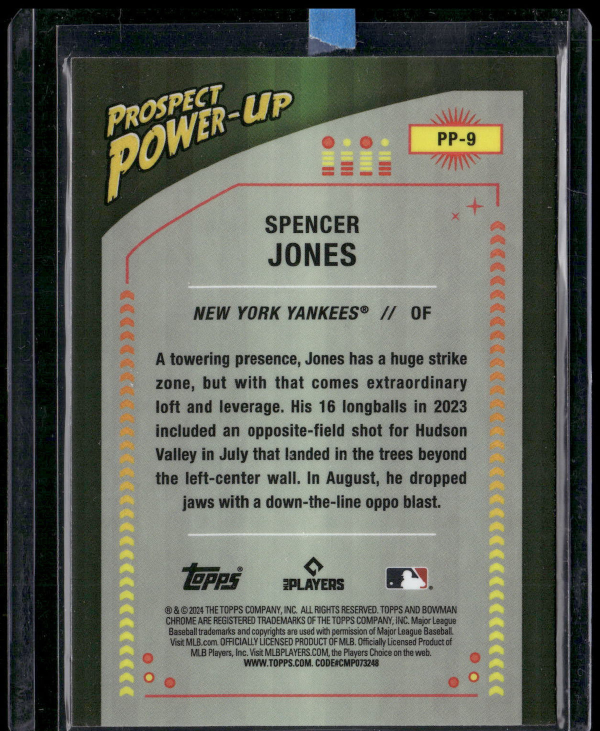 2024 Bowman #PP-9 Spencer Jones Prospect Power-Up