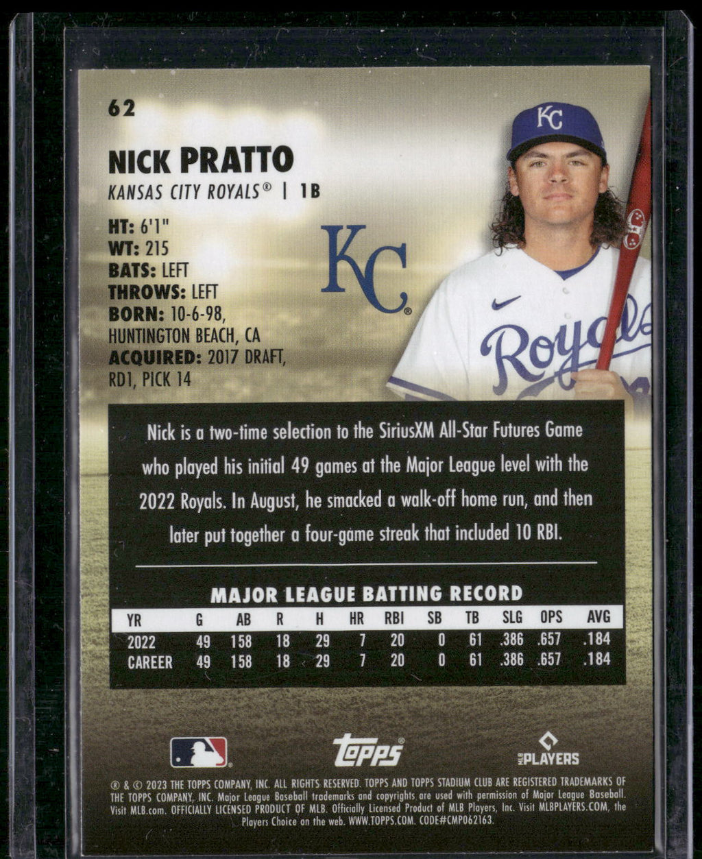 2023 Stadium Club #62 Nick Pratto