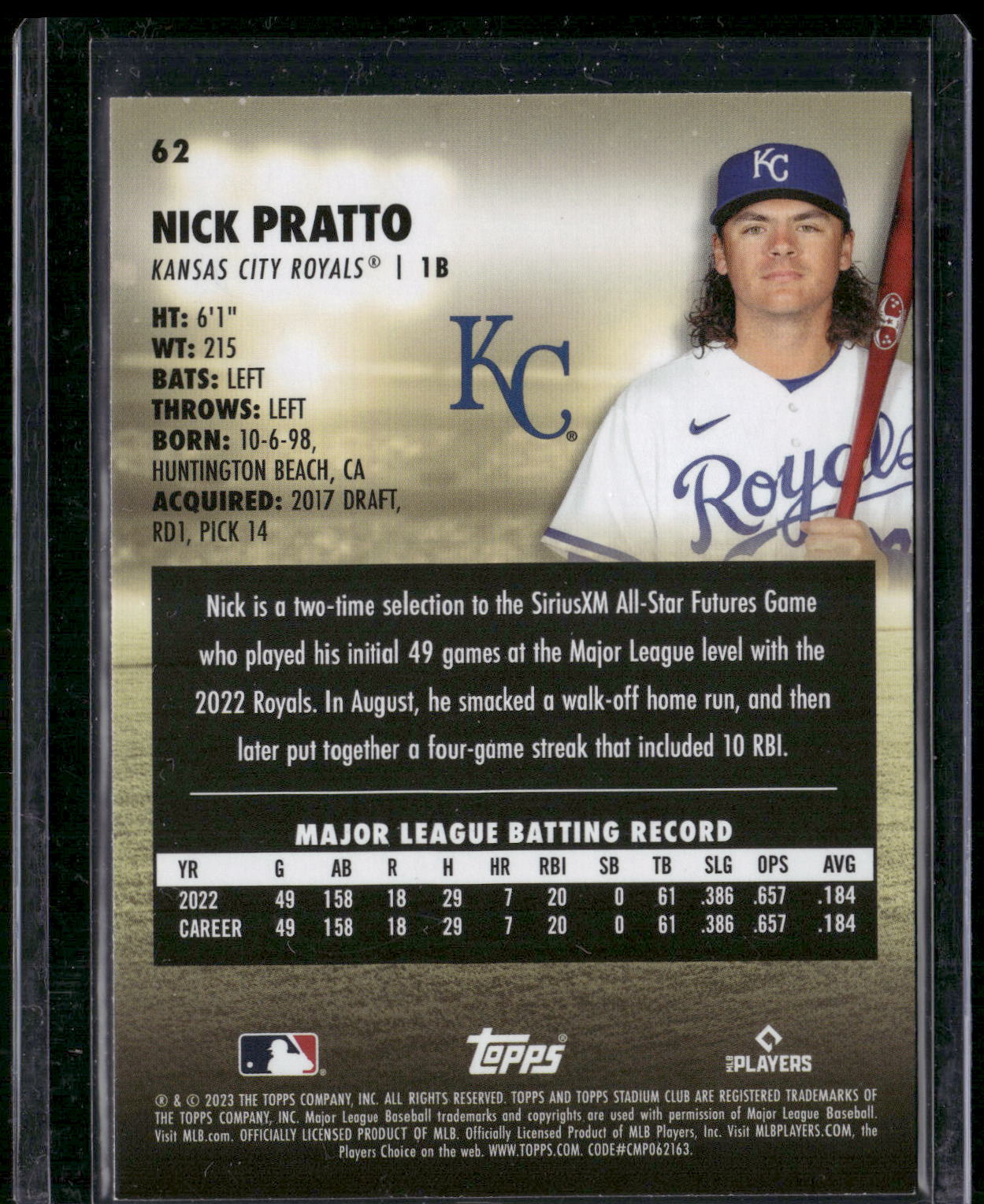 2023 Stadium Club #62 Nick Pratto