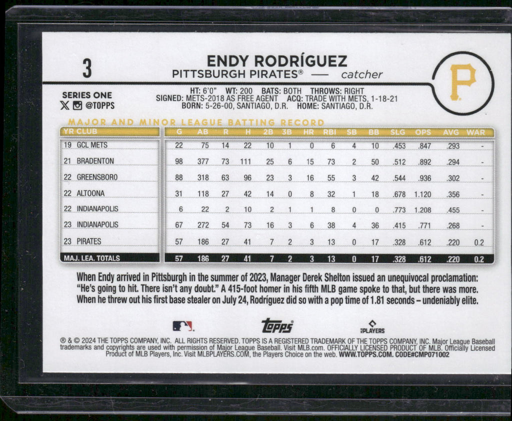 2024 Topps #3 Endy Rodríguez