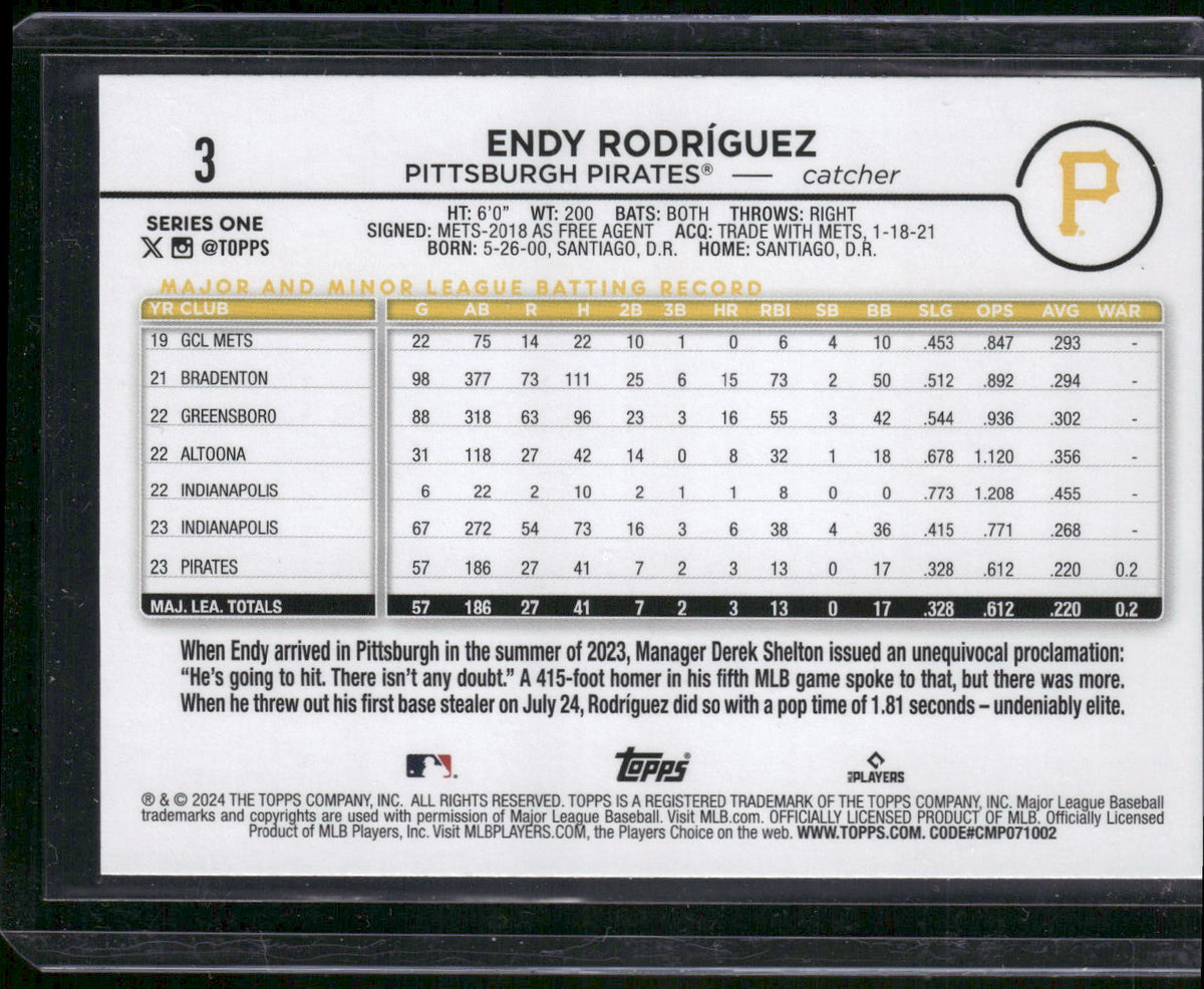 2024 Topps #3 Endy Rodríguez