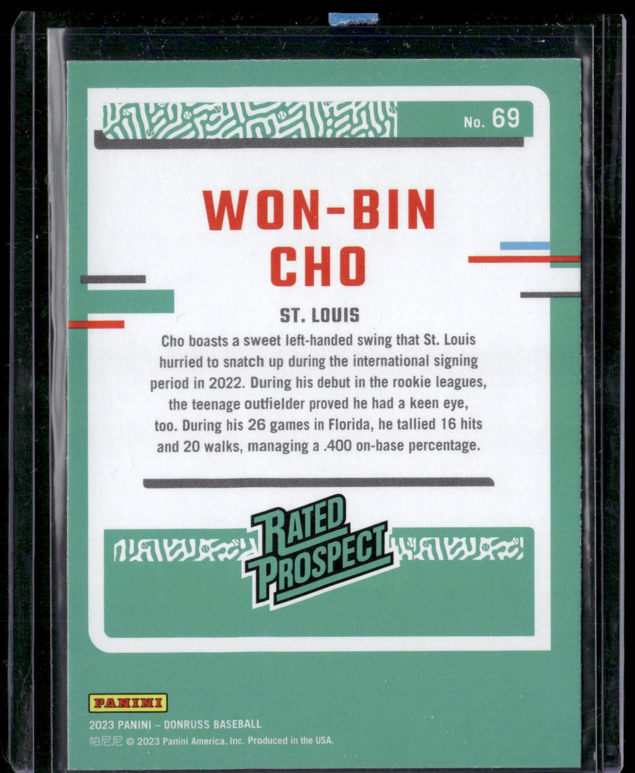 2023 Donruss #69 Won-Bin Cho