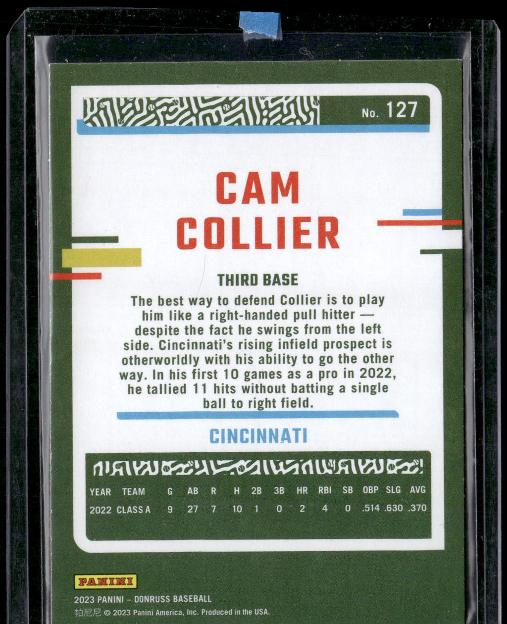 2023 Donruss #127 Cam Collier