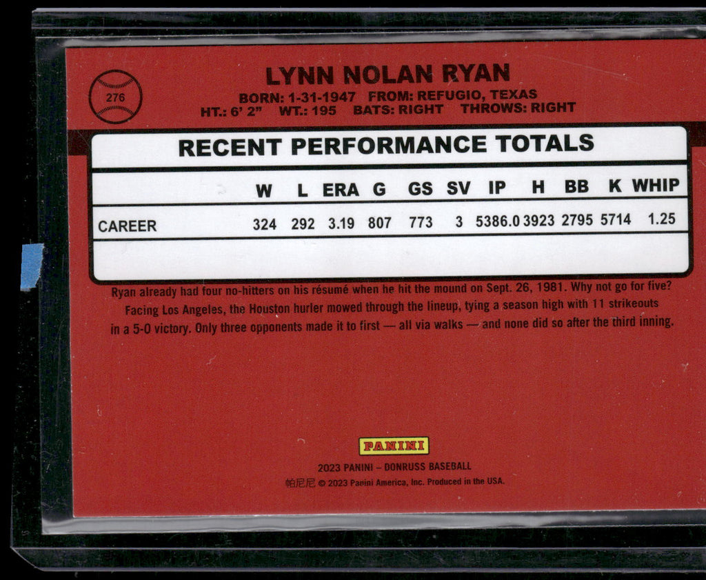 2023 Donruss #276 Nolan Ryan