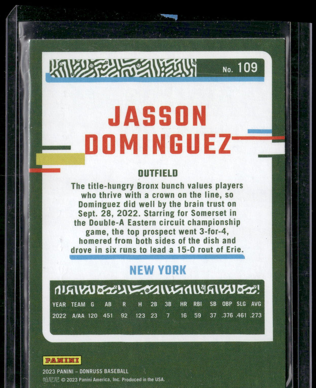 2023 Donruss #109 Jasson Dominguez