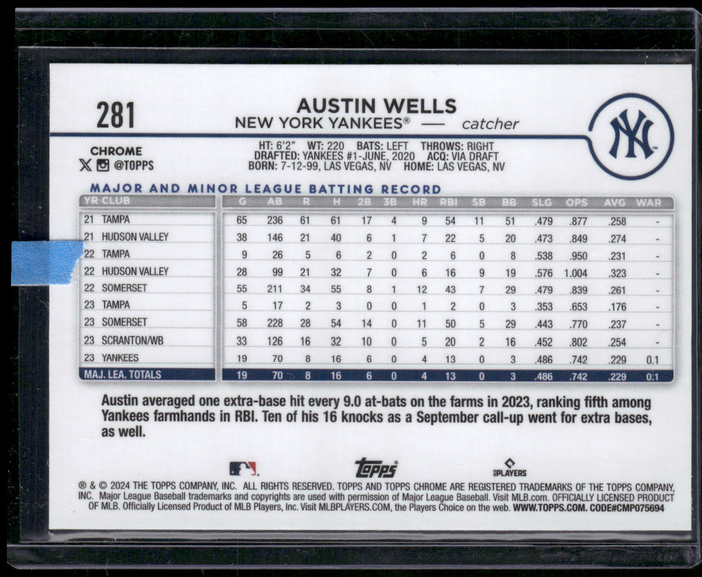 2024 Topps Chrome #281 Austin Wells