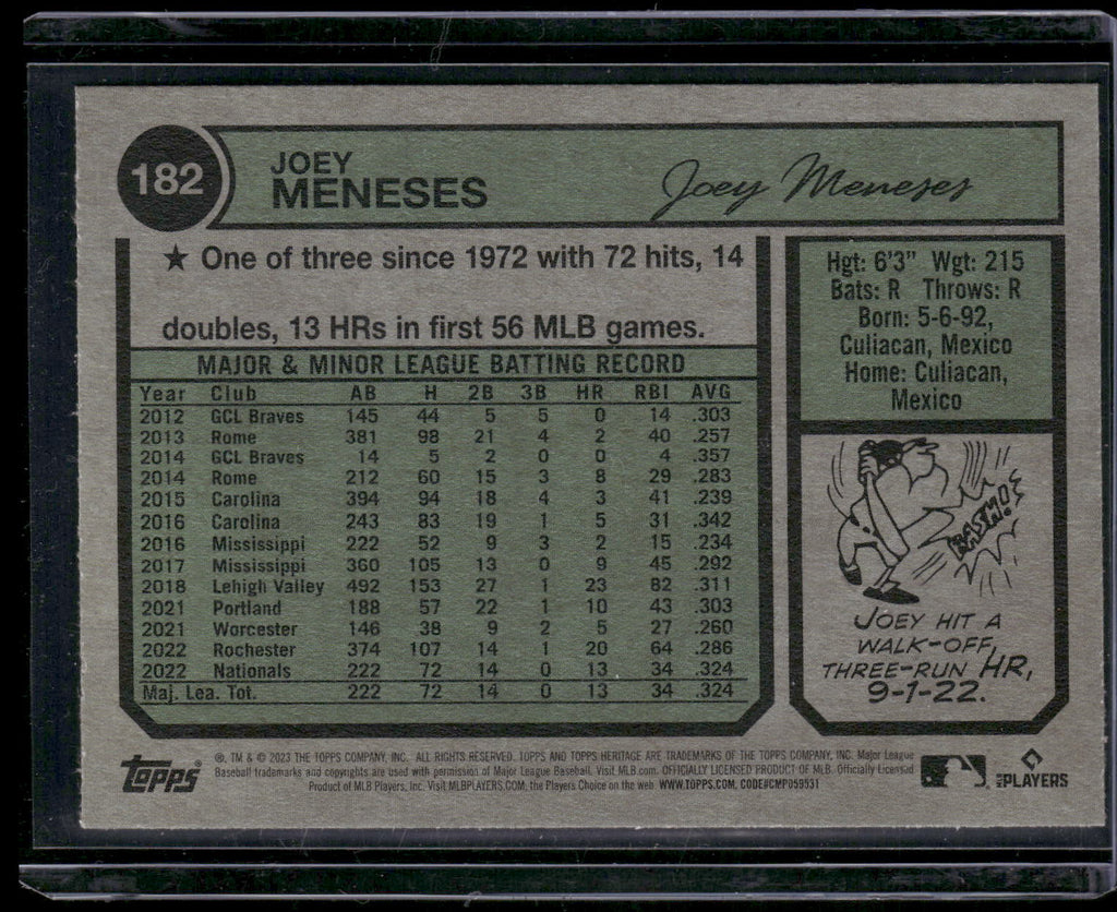 2023 Topps Heritage #182 Joey Meneses