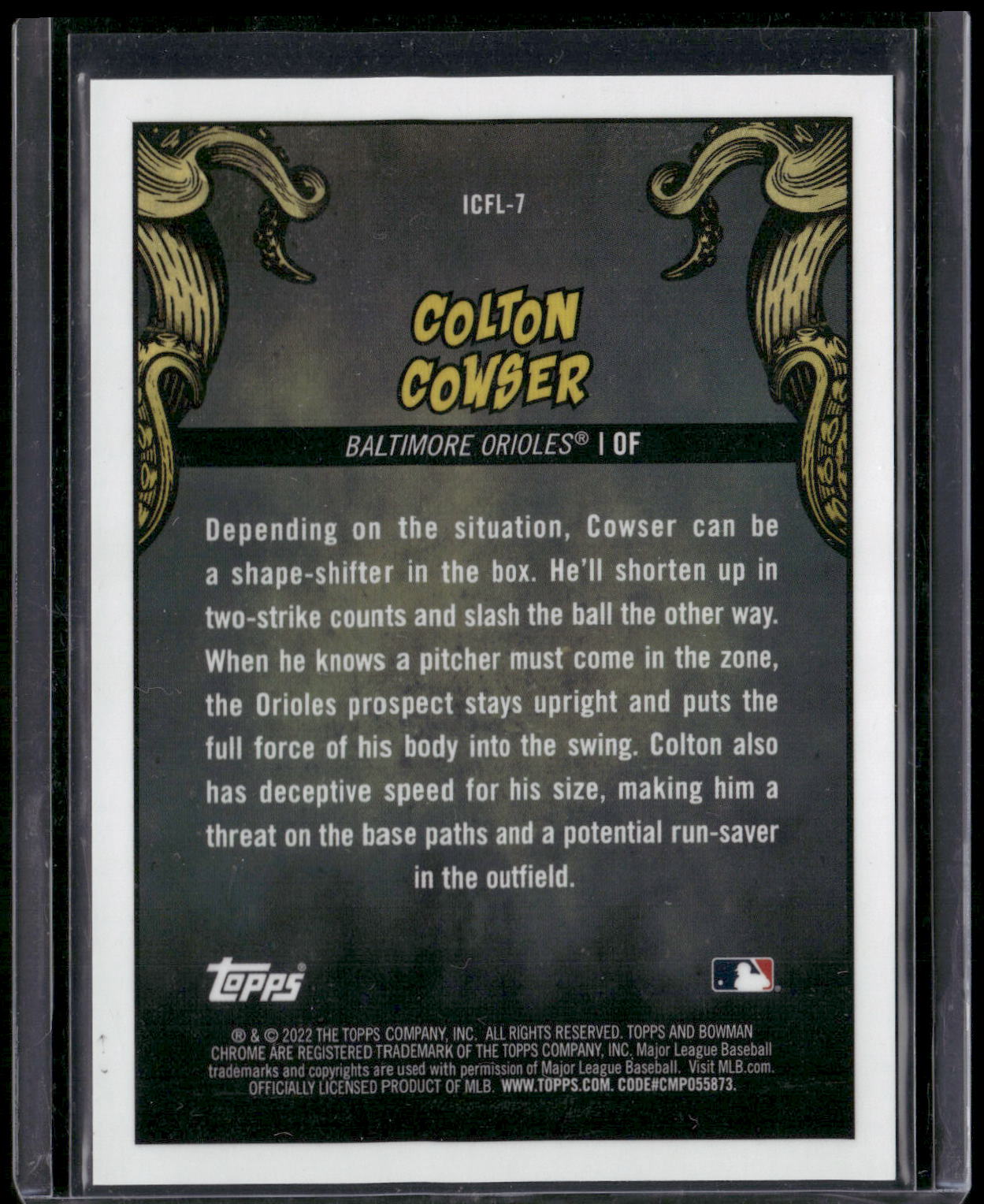 2022 Bowman Chrome #ICFL-7 Colton Cowser It Came to the League Mojo Refractor