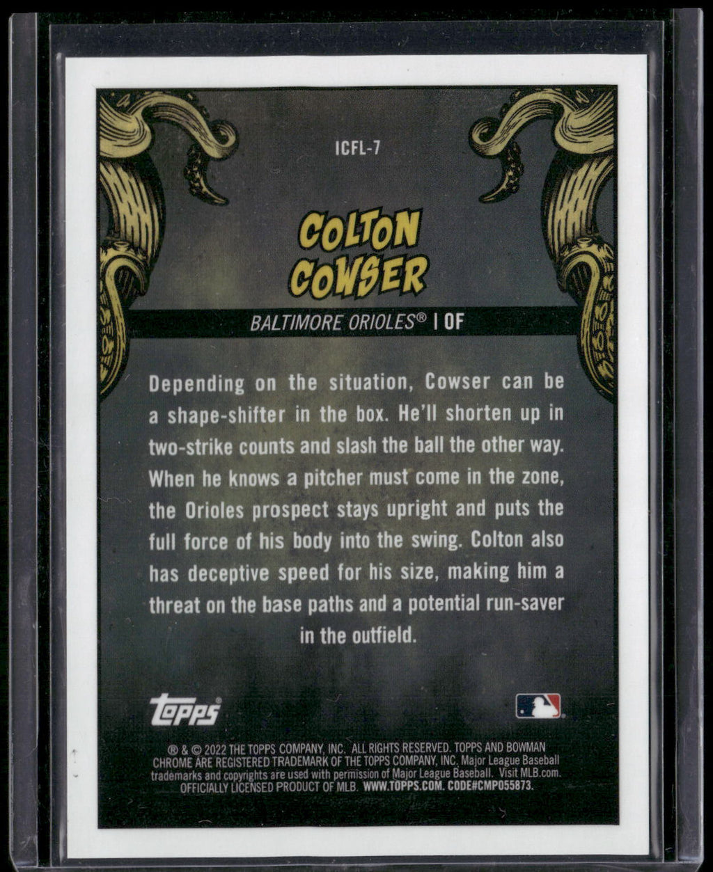 2022 Bowman Chrome #ICFL-7 Colton Cowser It Came to the League Mojo Refractor