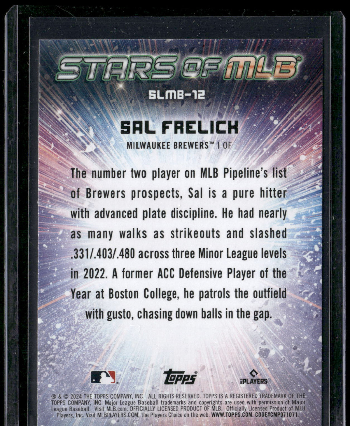 2024 Topps #SLMB-12 Sal Frelick Stars of MLB