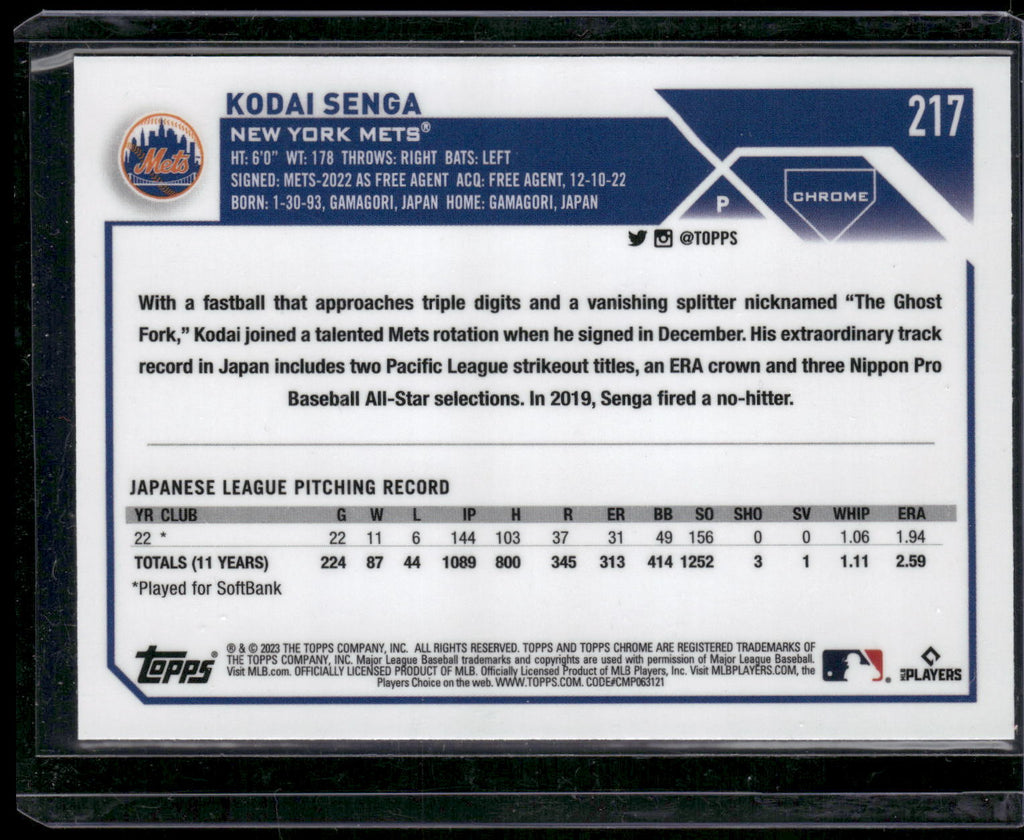 2023 Topps Chrome #217 Kodai Senga