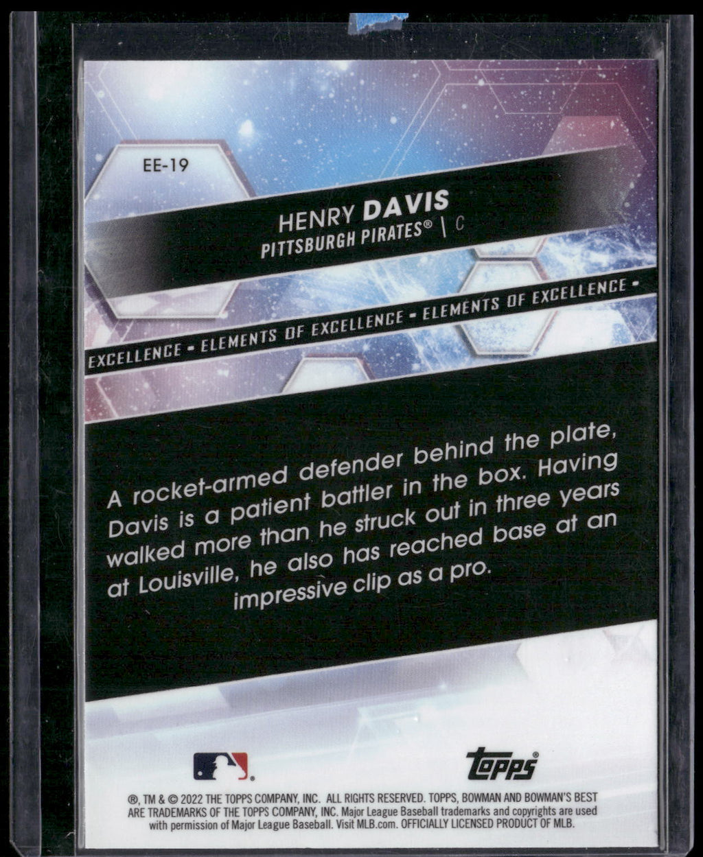 2022 Bowman's Best #EE-19 Henry Davis Elements of Excellence