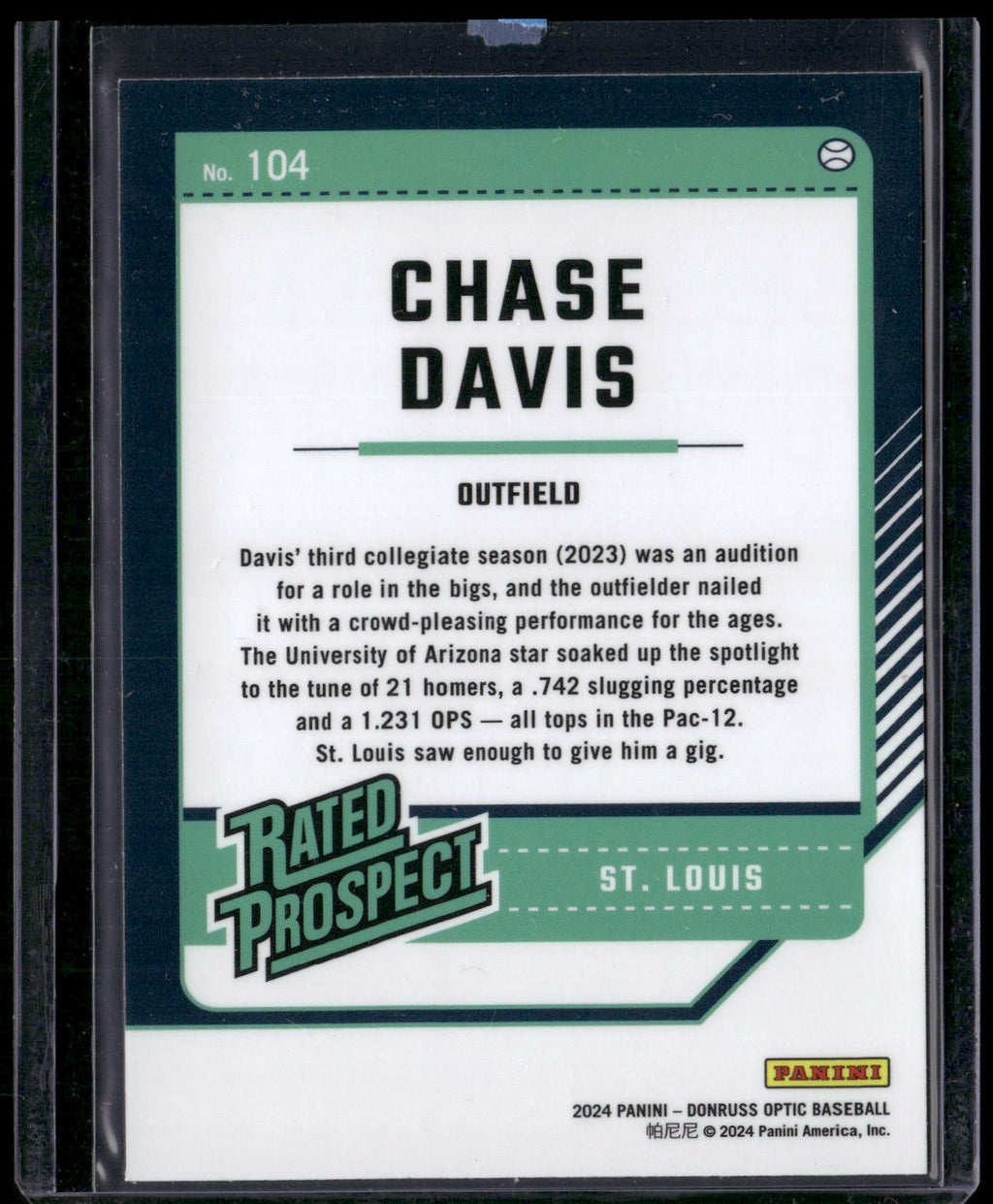 2024 Donruss #104 Chase Davis Optic