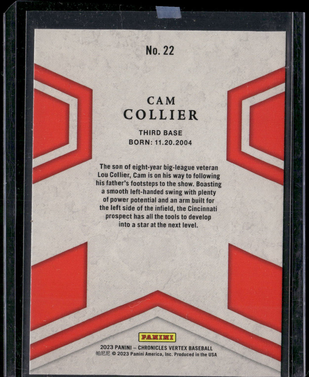 2023 Panini Chronicles - Vertex #22 Cam Collier