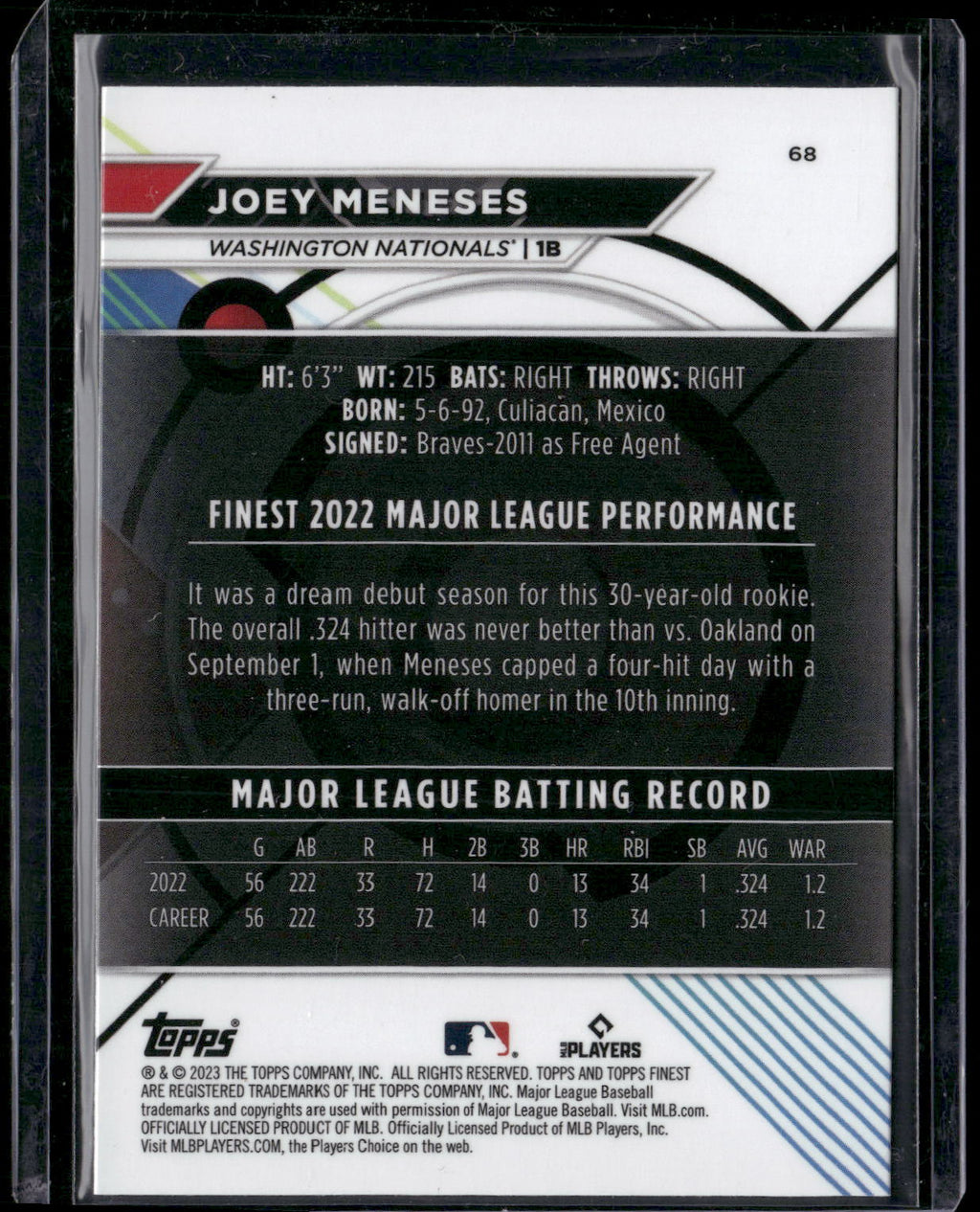 2023 Finest #68 Joey Meneses