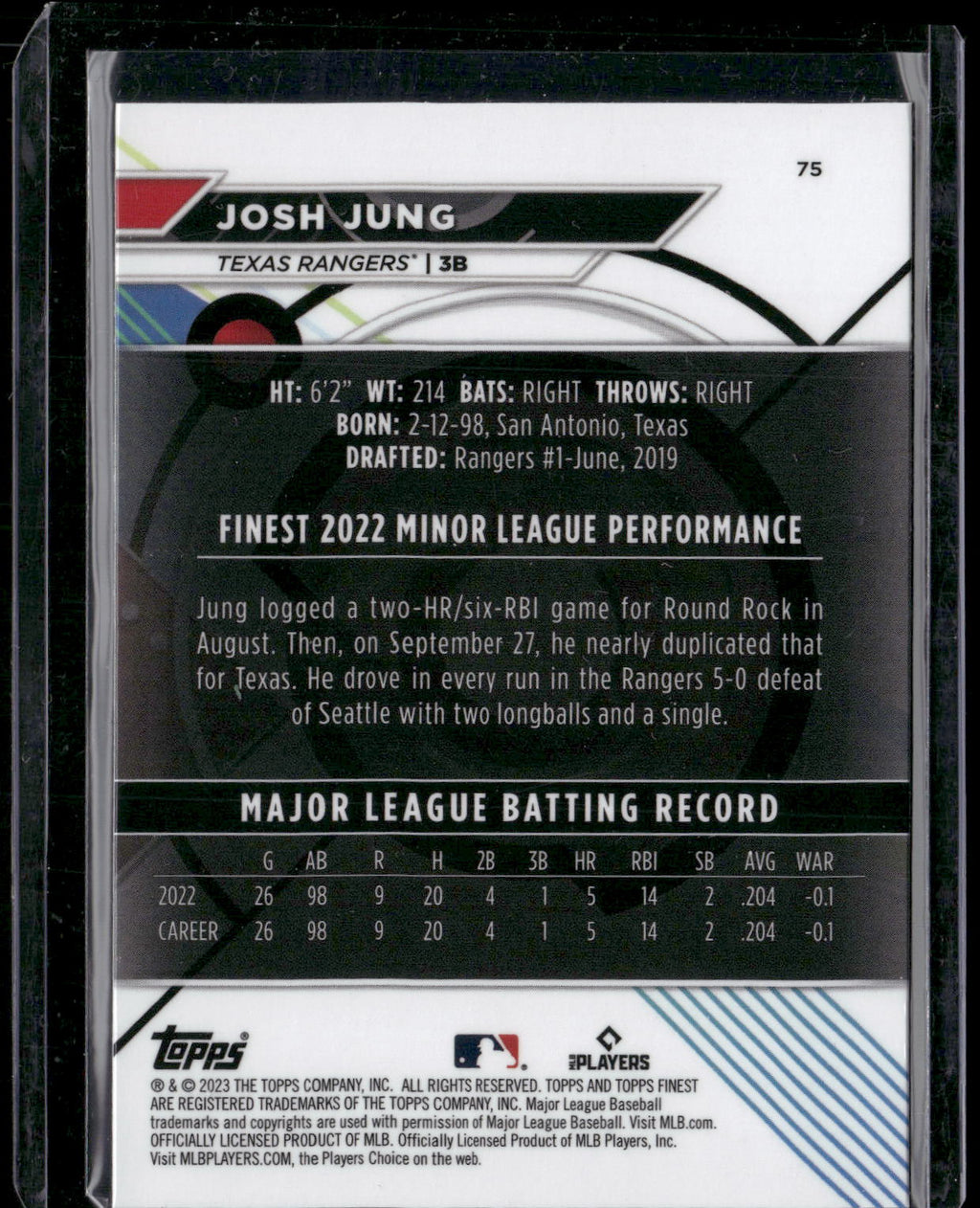 2023 Finest #75 Josh Jung