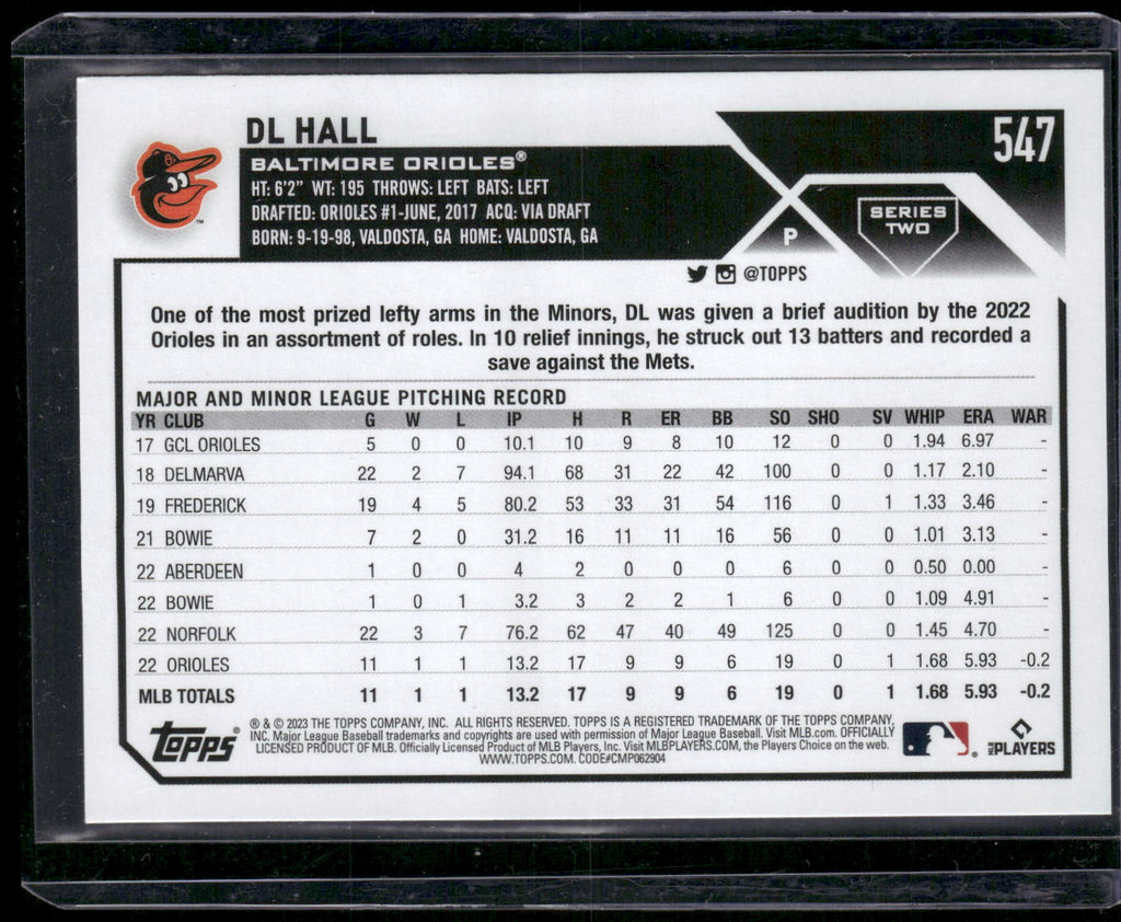 2023 Topps #547 DL Hall