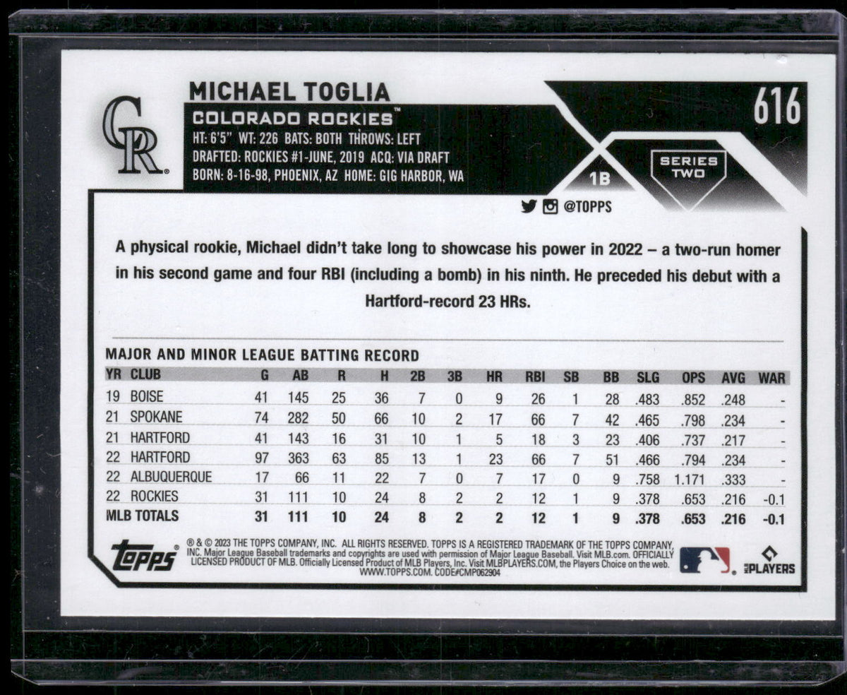 2023 Topps #616 Michael Toglia