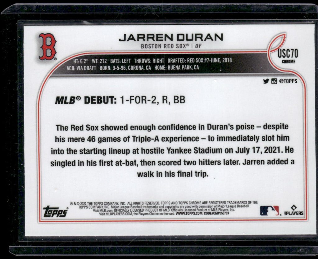2022 Topps Update #US118 Jarren Duran Purple