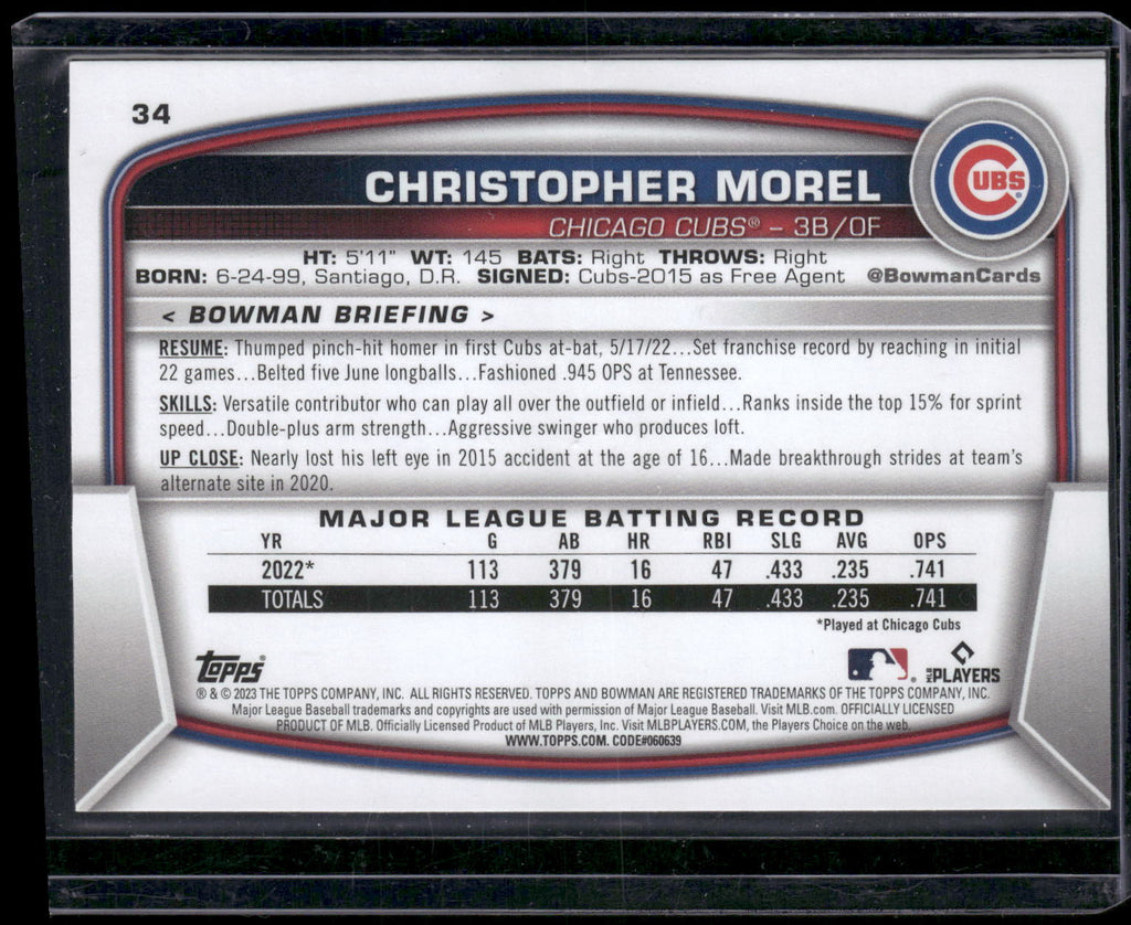 2023 Bowman #34 Christopher Morel