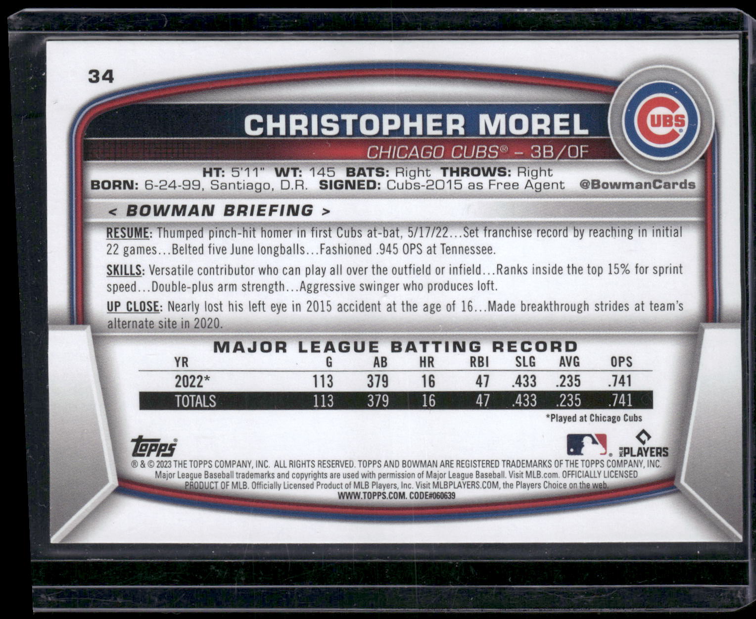 2023 Bowman #34 Christopher Morel