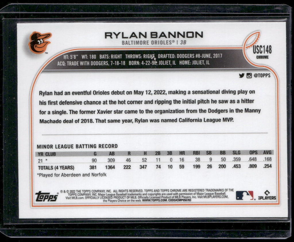 2022 Topps Chrome Update #USC148 Rylan Bannon