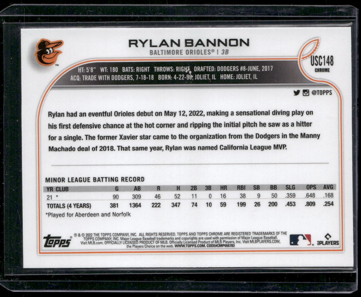 2022 Topps Chrome Update #USC148 Rylan Bannon