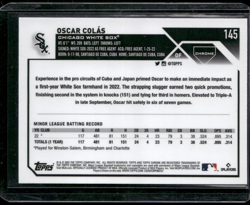 2023 Topps Chrome #145 Oscar Colás